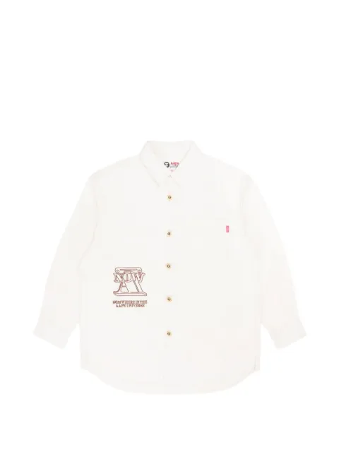 AAPE BY *A BATHING APE® logo-embroidered button-up shirt Neutrals AAPSTW8408XAI