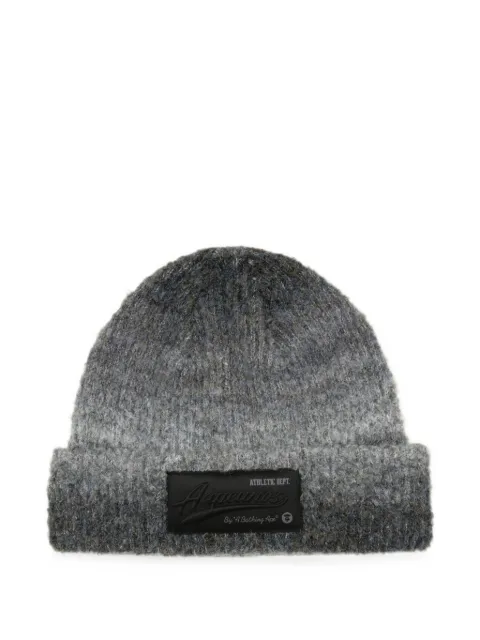 AAPE BY *A BATHING APE® Aapeuvs logo-patch beanie hat Grey AAPHTM5341XXP