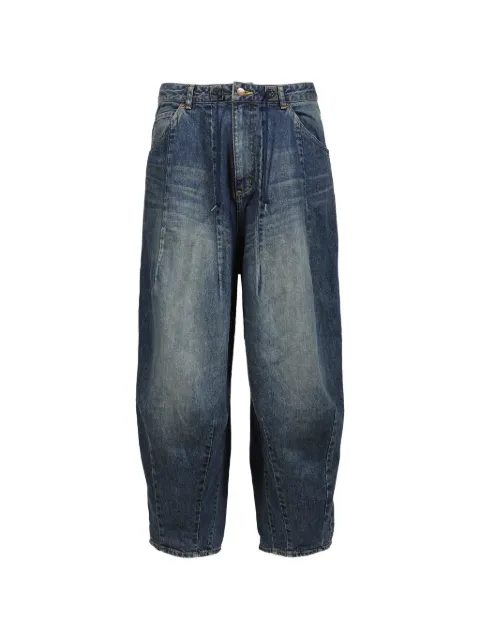 Needles faded-effect tapered jeans Blue TY233IND