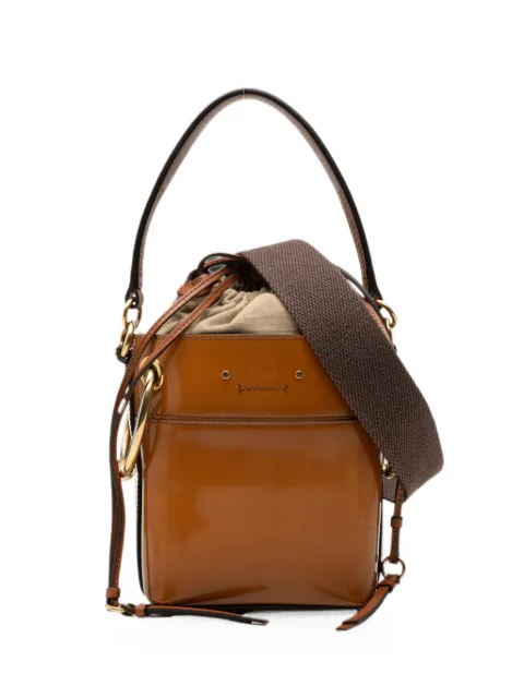 Chloé Pre-Owned 2019 Mini Patent Roy Bucket Bag satchel Brown IBA68H0EOKN22UF6