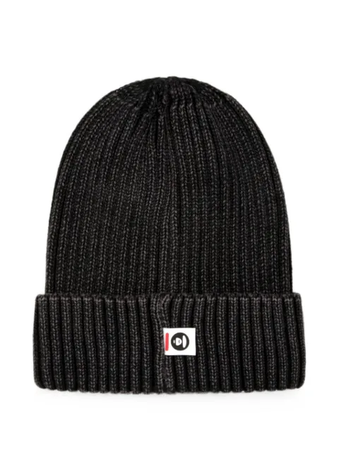 AAPE BY *A BATHING APE® Moonface rib-knit beanie hat Black AAPHTM4962XXP