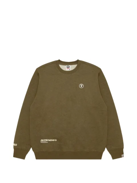 AAPE BY *A BATHING APE® Now Moonface logo-patch sweatshirt Green AAPSWMC348XAP