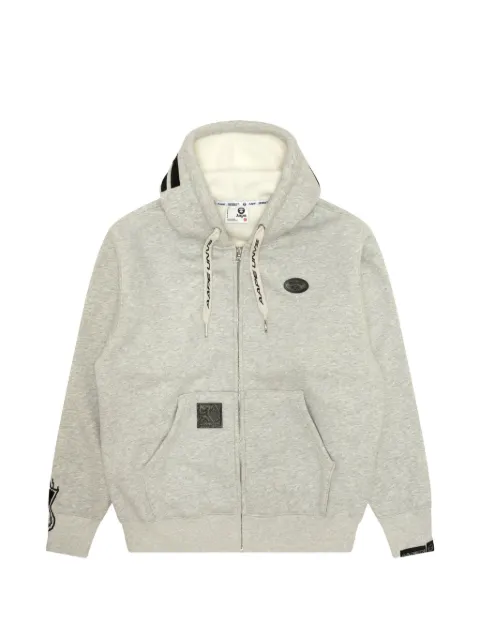 AAPE BY *A BATHING APE® Moonface logo-patch hoodie Grey AAPSWMB346XAN