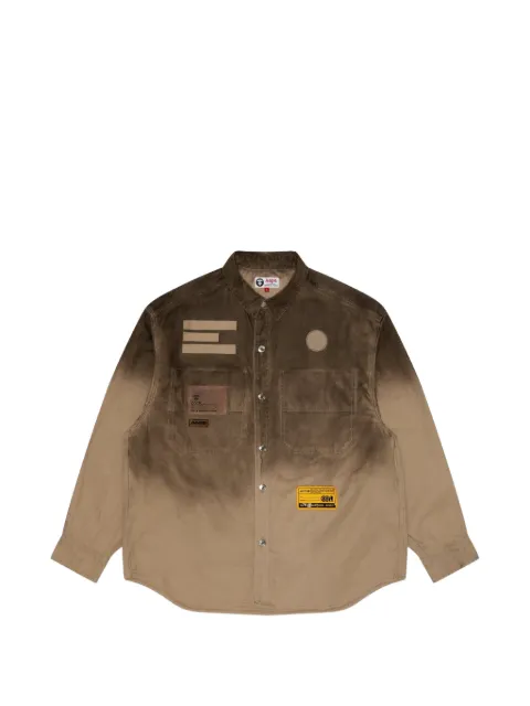 AAPE BY *A BATHING APE® Moonface gradient button-up shirt Brown AAPSTM8428XXJ