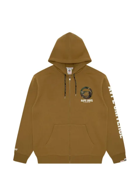 AAPE BY *A BATHING APE® Moonface zip-up hoodie Brown AAPSWMA330XXL