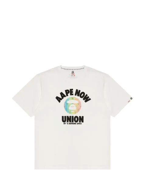 AAPE BY *A BATHING APE® Moonface logo-print T-shirt White AAPTEM1561XXN