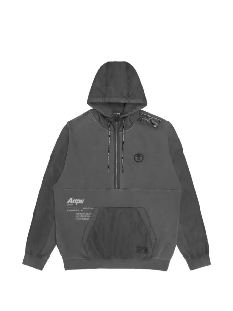AAPE BY *A BATHING APE® Moonface panelled half-zip hoodie Grey AAPSWM3816XXJ