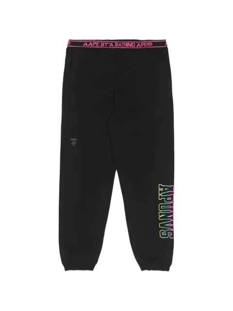 AAPE BY *A BATHING APE® Moonface embroidered track pants Black AAPPTW6926XXJ