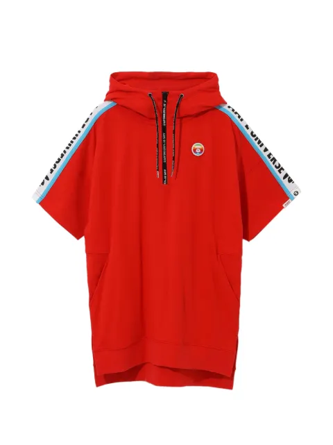 AAPE BY *A BATHING APE® logo-patch short-sleeve hoodie Red AAPSWW3545XXC