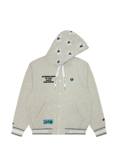 AAPE BY *A BATHING APE® logo-patch hoodie Grey AAPSWMB347XAN