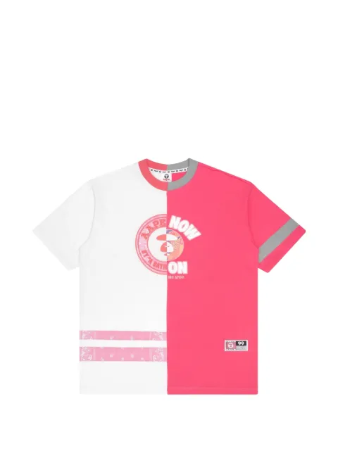 AAPE BY *A BATHING APE® Panelled logo-print T-shirt Pink AAPDSW8379XXG