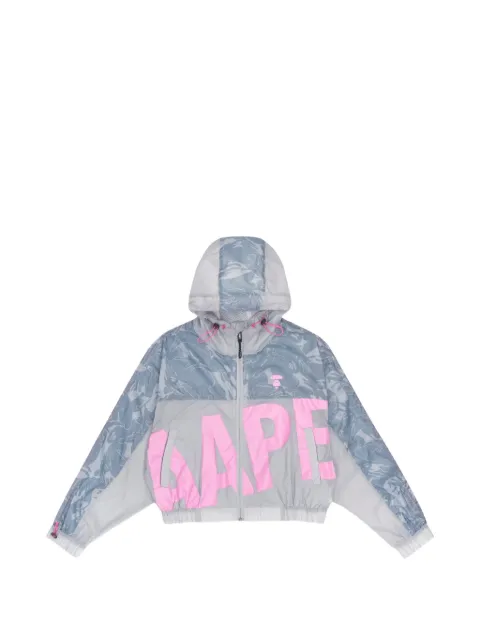 AAPE BY *A BATHING APE® Moonface-print hooded jacket Grey AAPLJW7509XXI
