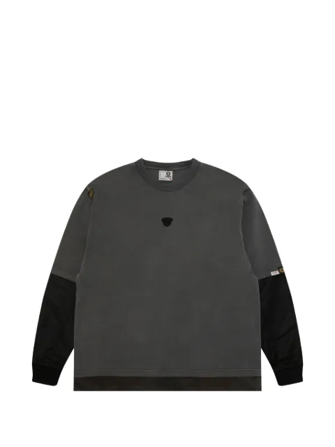 AAPE BY *A BATHING APE® Moonface-patch long-sleeve T-shirt Grey AAPLTM1735XXP