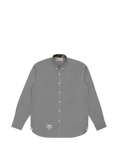 AAPE BY *A BATHING APE® logo-patch camouflage-panel shirt Grey AAPSTM8338XXE