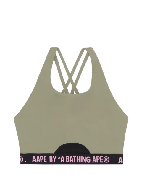 AAPE BY *A BATHING APE® Moonface-print bra top Blue AAPUWW4989XXI