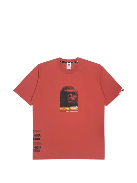 AAPE BY *A BATHING APE® Moonface graphic-print T-shirt Red AAPTEM1006XXJ