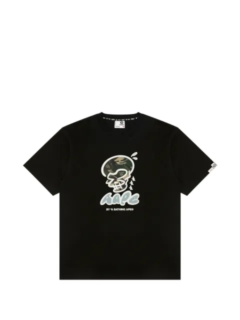 AAPE BY *A BATHING APE® graffiti-print skull T-shirt Black AAPTEM1632XXO