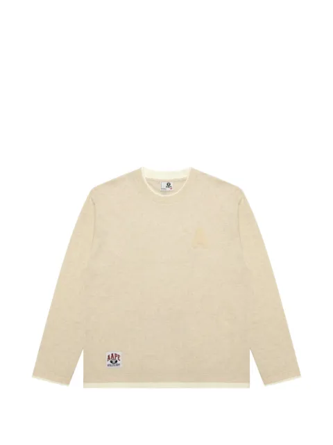 AAPE BY *A BATHING APE® logo-patch long-sleeve T-shirt Neutrals AAPLTM1726XAP