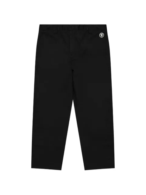 AAPE BY *A BATHING APE® Moonface logo-patch trousers Black AAPPTMB619XXN