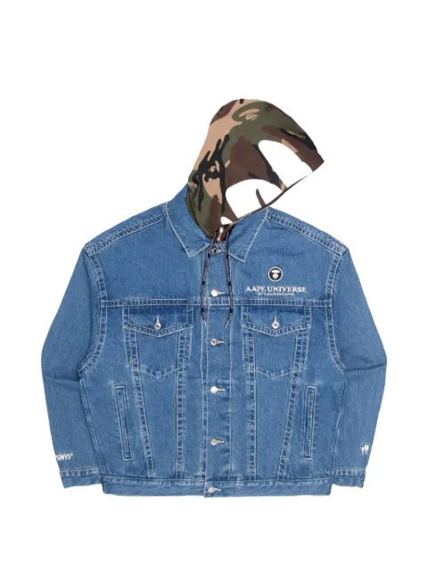 AAPE BY *A BATHING APE® Moonface hooded denim jacket Blue AAPLJM7520XAJ