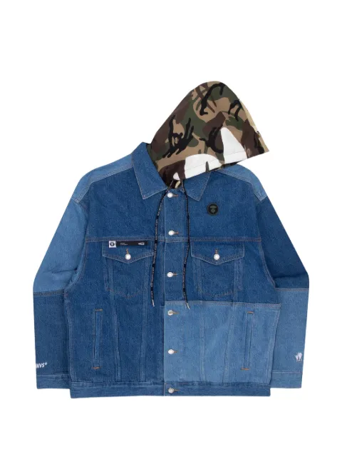 AAPE BY *A BATHING APE® Moonface panelled denim jacket Blue AAPLJM7498XBI
