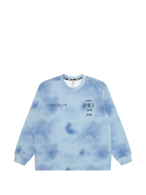 AAPE BY *A BATHING APE® tie-dye graphic-print long-sleeve T-shirt Blue AAPLTM1243XXJ