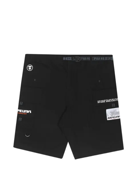 AAPE BY *A BATHING APE® Moonface belted cargo shorts Black AAPSPM6846XXI