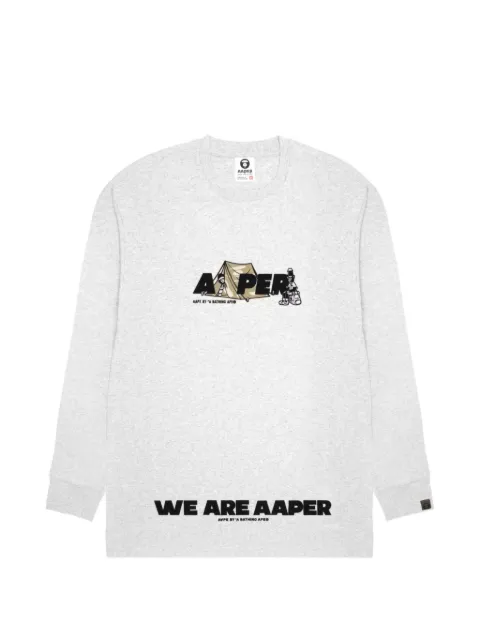 AAPE BY *A BATHING APE® AAPER graphic-print long-sleeve T-shirt Grey AAPLTM1395XAL