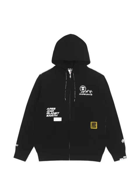 AAPE BY *A BATHING APE® graphic-print zip-up hoodie Black AAPSWM3835XXH