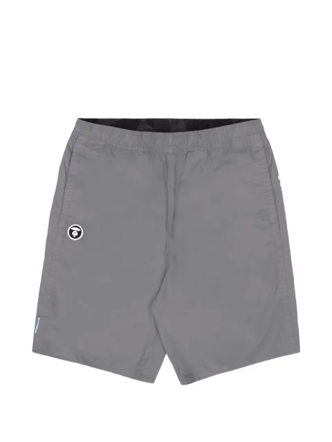 AAPE BY *A BATHING APE® Moonface-embroidered reversible track shorts Grey AAPSPM6967XXK