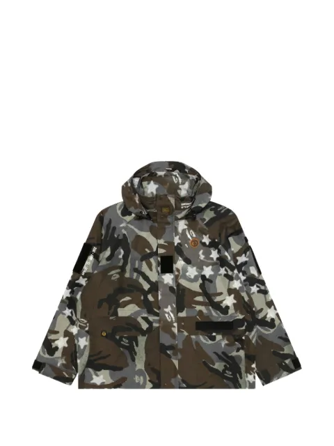 AAPE BY *A BATHING APE® Moonface camouflage-print hooded jacket Brown AAPLJM7754XAP