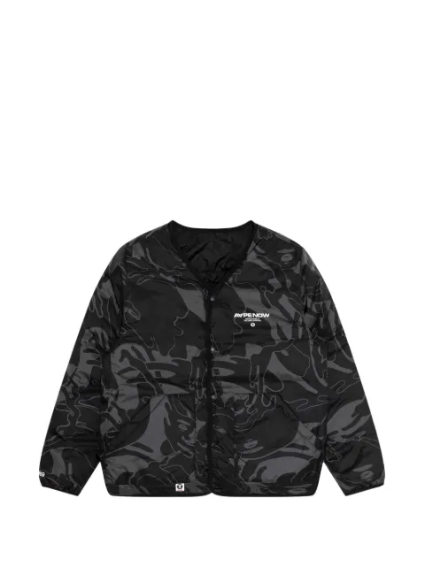 AAPE BY *A BATHING APE® Moonface reversible camo-print down jacket Black AAPDNM7631XXL