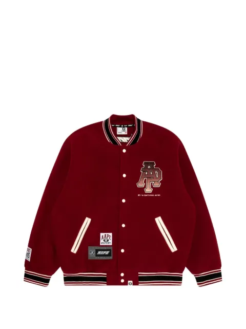 AAPE BY *A BATHING APE® logo-patch varsity jacket Red AAPSWMB351XXN