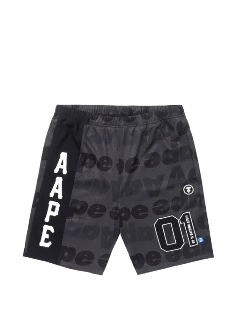 AAPE BY *A BATHING APE® Moonface-detail shorts Black AAPSPM6991XXK