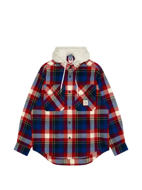 AAPE BY *A BATHING APE® check-pattern hooded shirt Red AAPSTM8544XXP