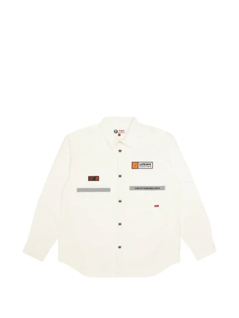 AAPE BY *A BATHING APE® logo-patch shirt White AAPSTM8327XXD