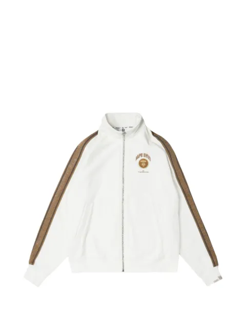 AAPE BY *A BATHING APE® Moonface-embroidered zip-up sweatshirt White AAPSWMA367XXL