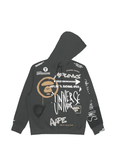 AAPE BY *A BATHING APE® graffiti-print hoodie Grey AAPSWM3943XXJ