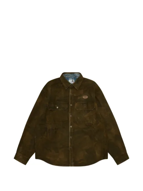AAPE BY *A BATHING APE® Moonface logo-patch shirt Brown AAPSTM8500XAN