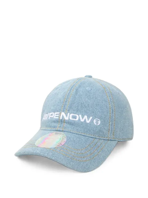 AAPE BY *A BATHING APE® Moonface embroidered denim cap Blue AAPCPM5134XXJ