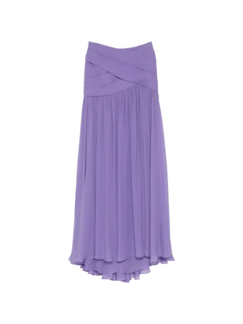 Elie Saab draped silk skirt Purple SK307N