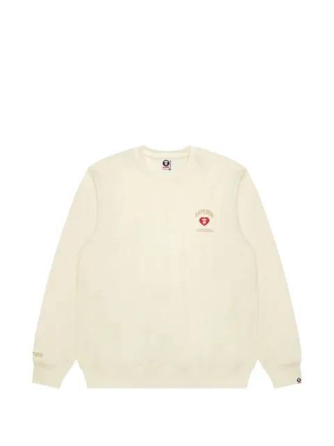 AAPE BY *A BATHING APE® Moonface heart-patch sweatshirt Neutrals AAPSWMC357XXP