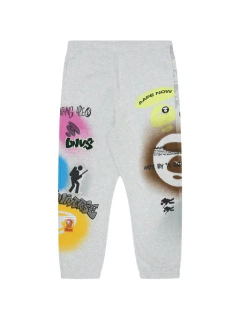 AAPE BY *A BATHING APE® Moonface graffiti track pants Grey AAPPTMA643XXL