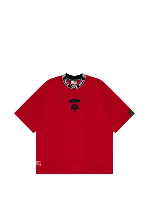 AAPE BY *A BATHING APE® Moonface-print T-shirt Red AAPTEM1350XXK