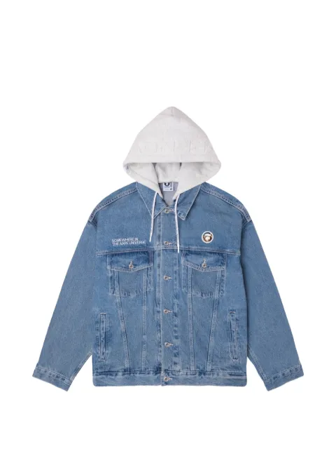 AAPE BY *A BATHING APE® Moonface panelled denim jacket Blue AAPLJM7602XXL