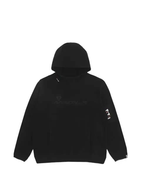 AAPE BY *A BATHING APE® logo-print fleece hoodie Black AAPSWM3868XXH