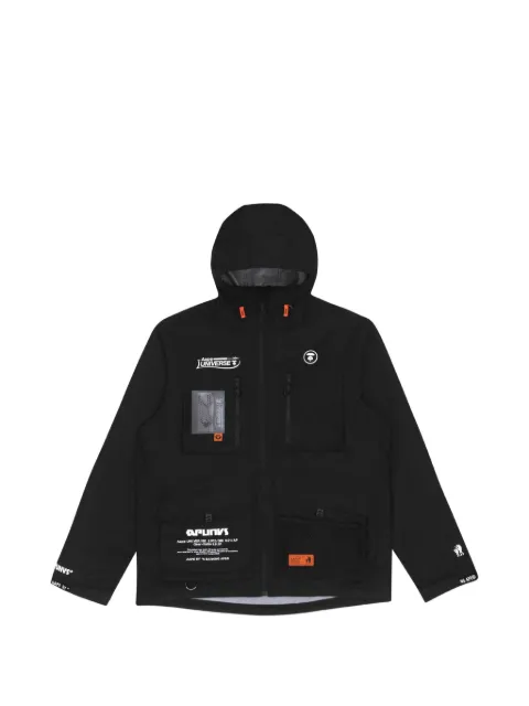 AAPE BY *A BATHING APE® Moonface-print hooded jacket Black AAPLJM7501XXI