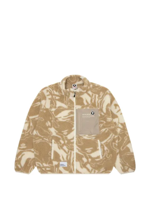 AAPE BY *A BATHING APE® Moonface camouflage-fleece zip-up cardigan Neutrals AAPSWMA316XXL