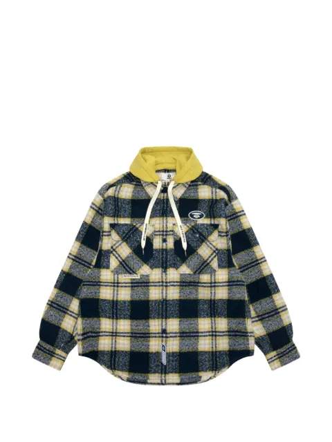 AAPE BY *A BATHING APE® check-pattern hooded shirt Neutrals AAPSTM8549XXP