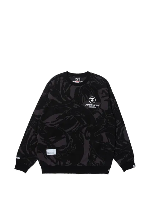 AAPE BY *A BATHING APE® Moonface-patch camo sweatshirt Black AAPSWMA305XXL